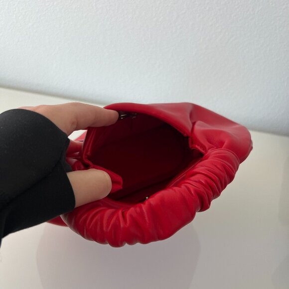 Red Ruched Handle Bag - Picture 3 of 4